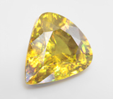 Высокая дисперсия! Крупный желто-зеленый сфен 7,69 карата