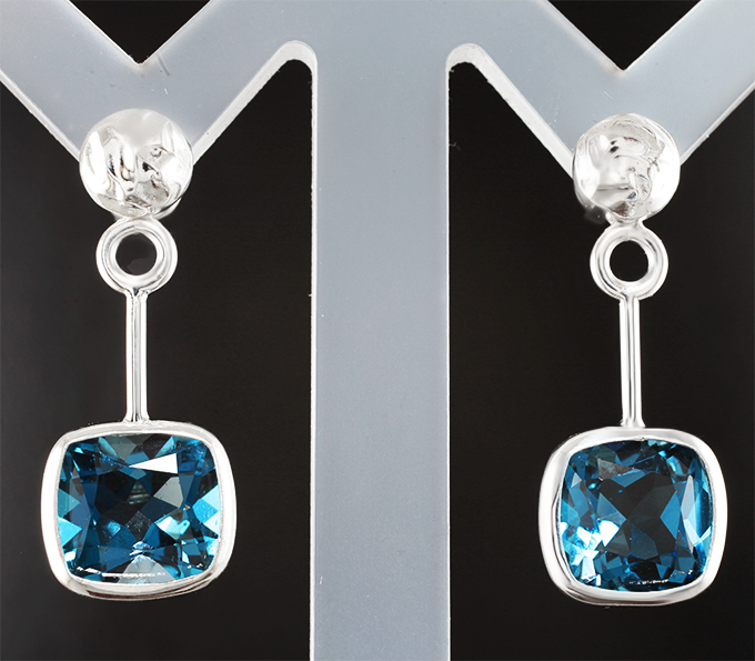 Серебро 925 Серьги с топазами 6,93 карата