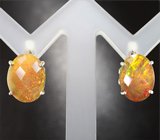 Серьги с ограненными эфиопскими опалам 5,3 карата