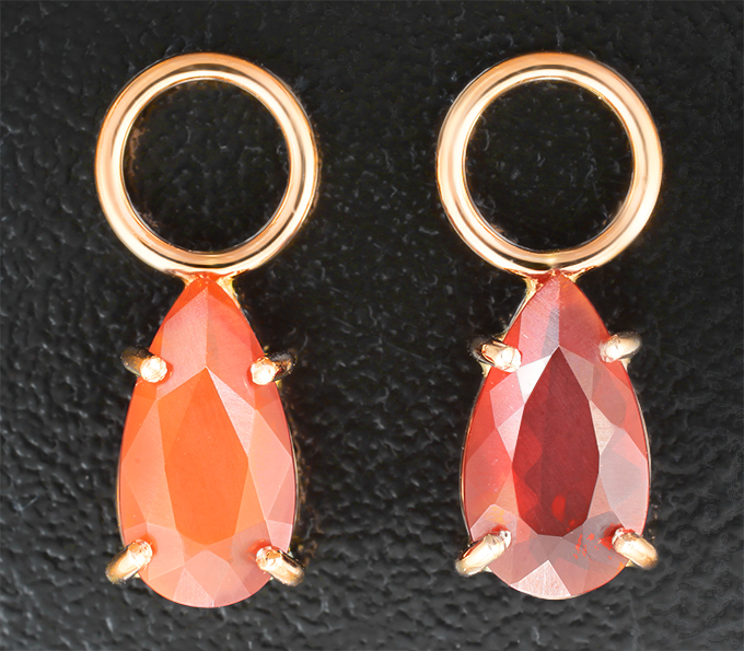 Золото Подвесы для серег с ограненными мексиканскими опалами 1,44 карата