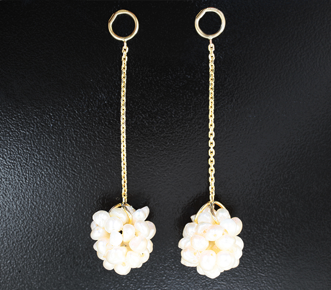 Золото Подвесы для серег с морским жемчугом 15,69 карата