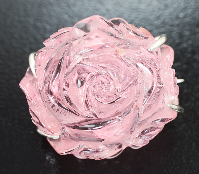 Серебро 925 Брошь с резным турмалином 21,32 карата