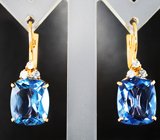 Серьги с флюоритами высокой чистоты со сменой цвета 13,05 карата
