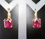 Серьги с рубинами 6,97 карата