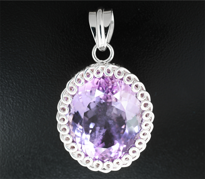 Серебро 925 Кулон с аметистом 38,5 карата