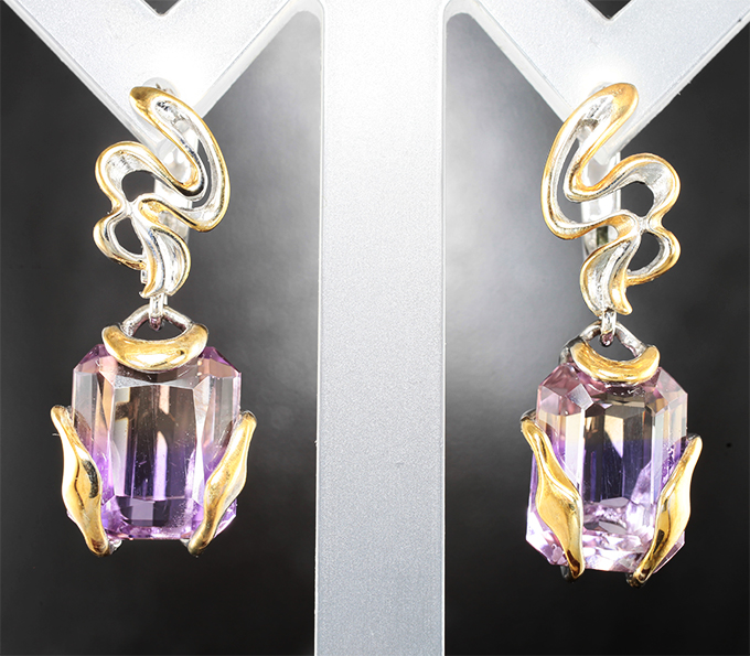 Серебро 925 Серьги с аметринами