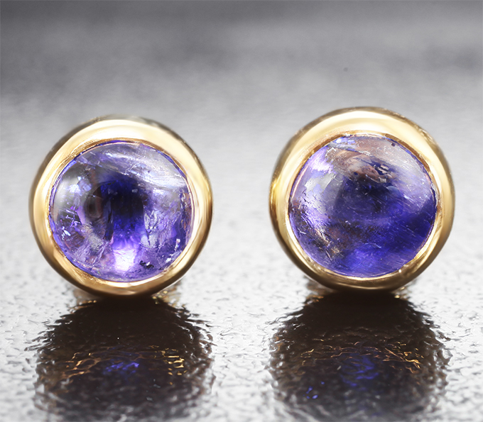 Серебро 925 Пусеты с танзанитами 2,34 карата