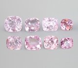 Крупный набор из 8 розовых шпинелей 9,86 карата