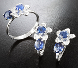 Комлпект с синими сапфирами 3,43 карата