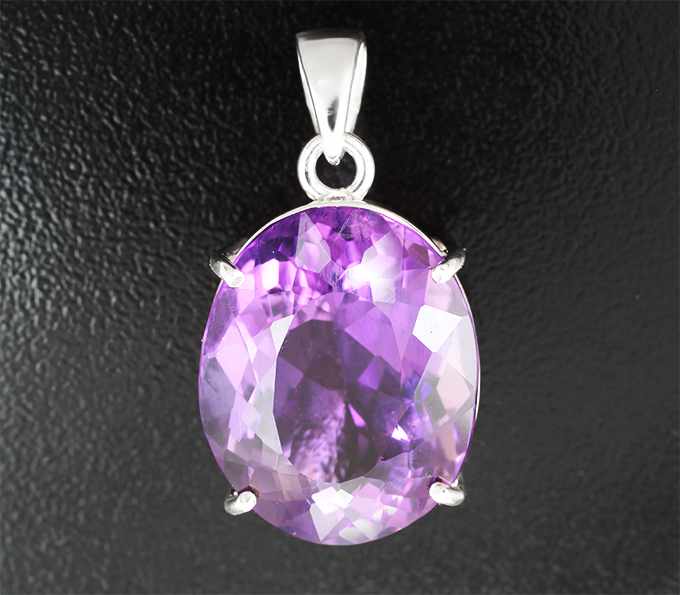 Серебро 925 Кулон с аметистом 22,19 карата