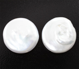 Крупная пара серебристо-белых жемчужин барокко 20,48 карата