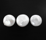 Крупный набор из 3 серебристых жемчужин барокко 38,41 карата! Натуральный цвет