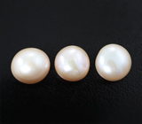 Набор из 3 кремово-розовых морских жемчужин 8,84 карата! Натуральный цвет