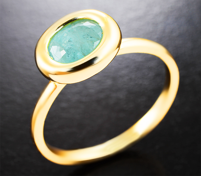 Золото Кольцо с редким насыщенным параиба турмалином 1,16 карата