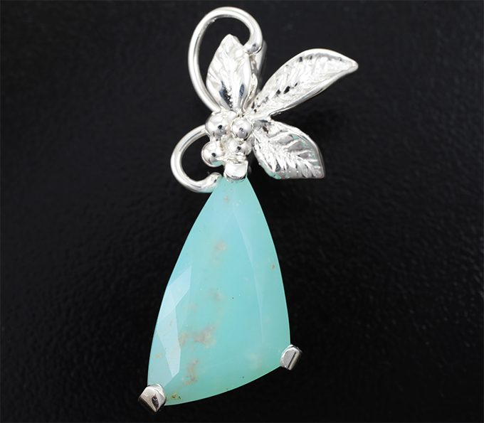 Серебро 925 Кулон с редким перуанским голубым опалом 8,6 карата