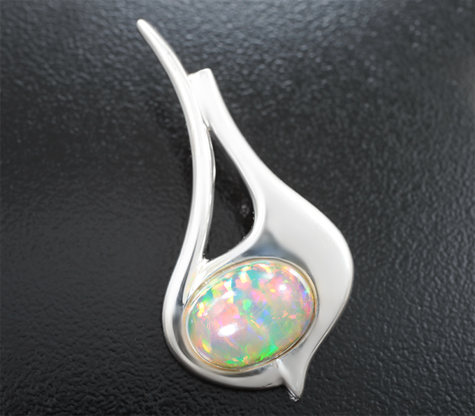 Серебро 925 Кулон с кристаллическим эфиопским опалом 3,46 карата