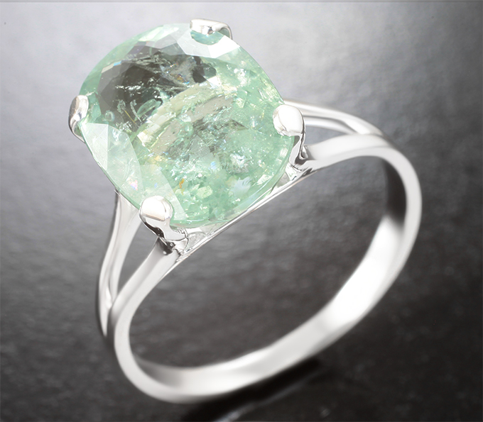 Золото Кольцо с крупным параиба турмалином 5,77 карата