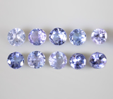 Набор из 10 танзанитов 0,76 карата