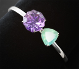 Браслет с аметистом 21,78 карата и пренитом авторской огранки 8,93 карата