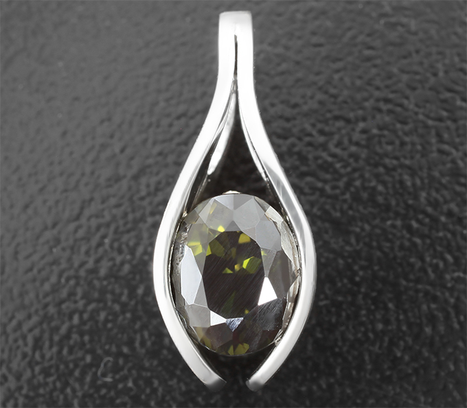 Серебро 925 Кулон с хромовым турмалином 1,8 карата