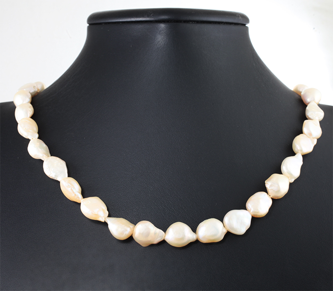 Серебро 925 Колье с морским жемчугом барокко 227,05 карата