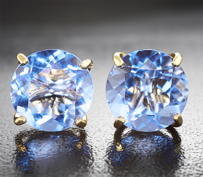 Серебро 925 Серьги с флюоритами со сменой цвета 12,24 карата