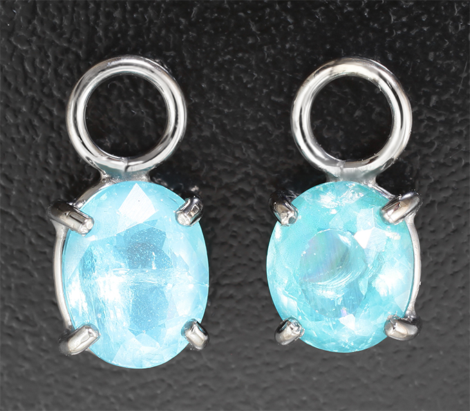 Серебро 925 Подвесы для серег с «неоновыми» апатитами 4,53 карата