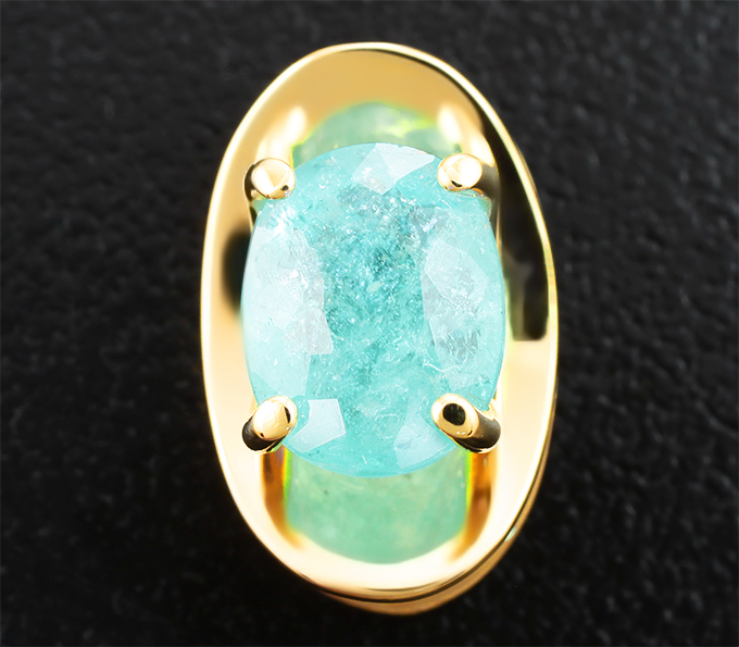 Золото Кулон с параиба турмалином 1,95 карата