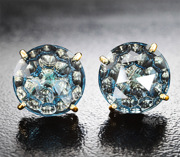 Золото Пусеты с чистейшими топазами авторской огранки 8,07 карата