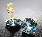 Пусеты с чистейшими топазами авторской огранки 8,07 карата Золото