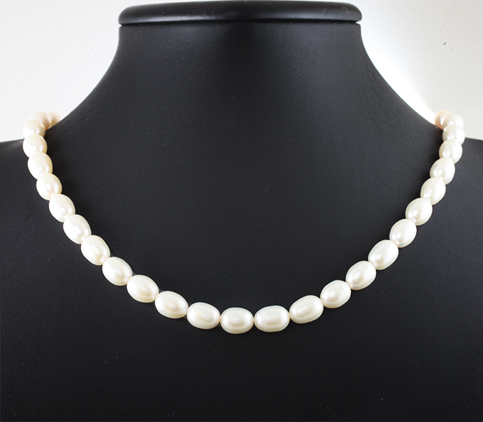 Серебро 925 Колье с кремово-белым морским жемчугом 191,2 карата