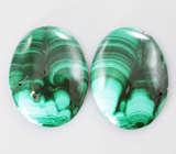 Пара кабошонов уральского малахита 17,77 карата