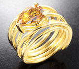 Кольцо с цитрином топового цвета высокой чистоты 1,88 карата