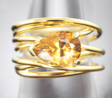 Кольцо с цитрином топового цвета высокой чистоты 1,88 карата Серебро 925