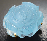 Брошь с резным аквамарином 19,74 карата Серебро 925