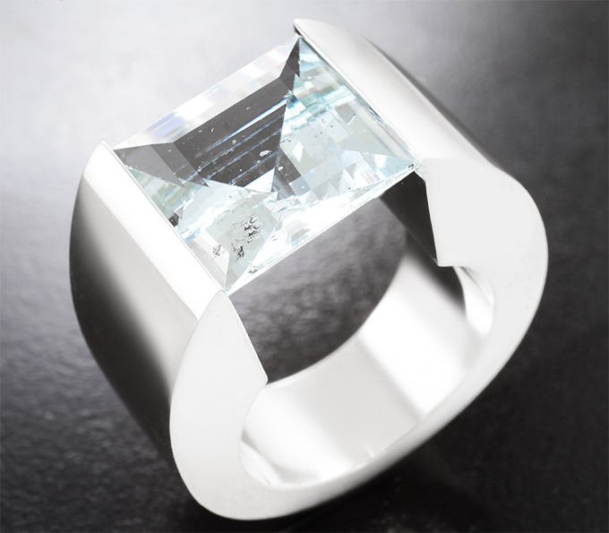 Серебро 925 Кольцо с аквамарином 9,08 карата