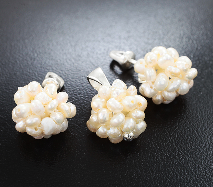 Серебро 925 Комплект с «гроздями» морского жемчуга 23,32 карата