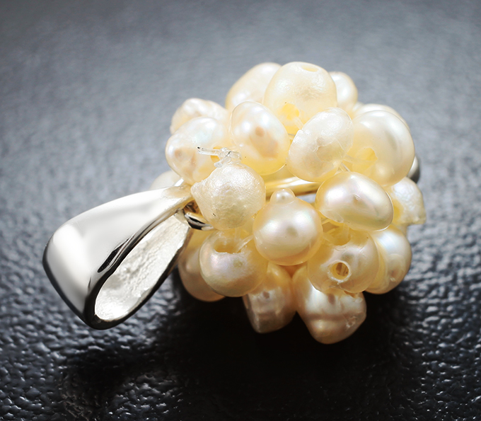 Комплект с «гроздями» морского жемчуга 23,32 карата Серебро 925