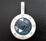 Комплект с синими топазами авторской огранки 12,59 карата и лейкосапфирами Серебро 925