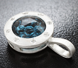 Комплект с синими топазами авторской огранки 12,59 карата и лейкосапфирами Серебро 925