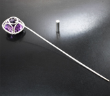 Брошь с чистейшим крупным уругвайским аметистом 28,94 карата Серебро 925