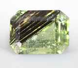 Кольцо с перидотом с рутилом 7,96 карата и лейкосапфирами Серебро 925