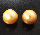 Подвесы с уральскими александритами 0,62 карата и золотистым морским жемчугом 7,4 карата Золото