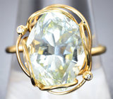 Кольцо с гелиодором 8,14 карата и бриллиантами Золото