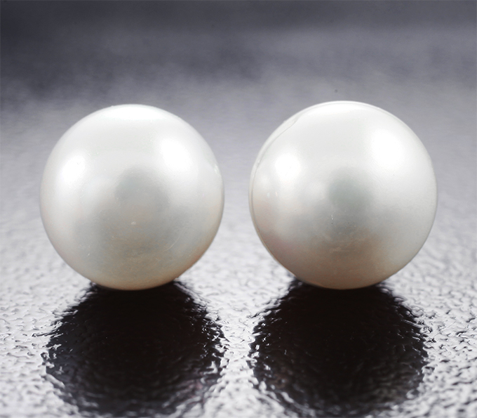 Серебро 925 Пусеты с морским жемчугом 6,41 карата