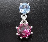 Кулон с умба сапфиром 0,53 и умбалитом гранатом 1,18 карата