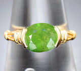 Кольцо с ярким цаворитом 2,88 карата Золото