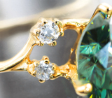 Кольцо с муассанитом 5,35 карата и лейкосапфирами Золото