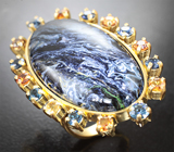 Комплект с петерситами 106,95 карата, шпинелями и сапфирами Серебро 925