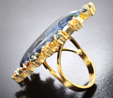 Комплект с петерситами 106,95 карата, шпинелями и сапфирами Серебро 925